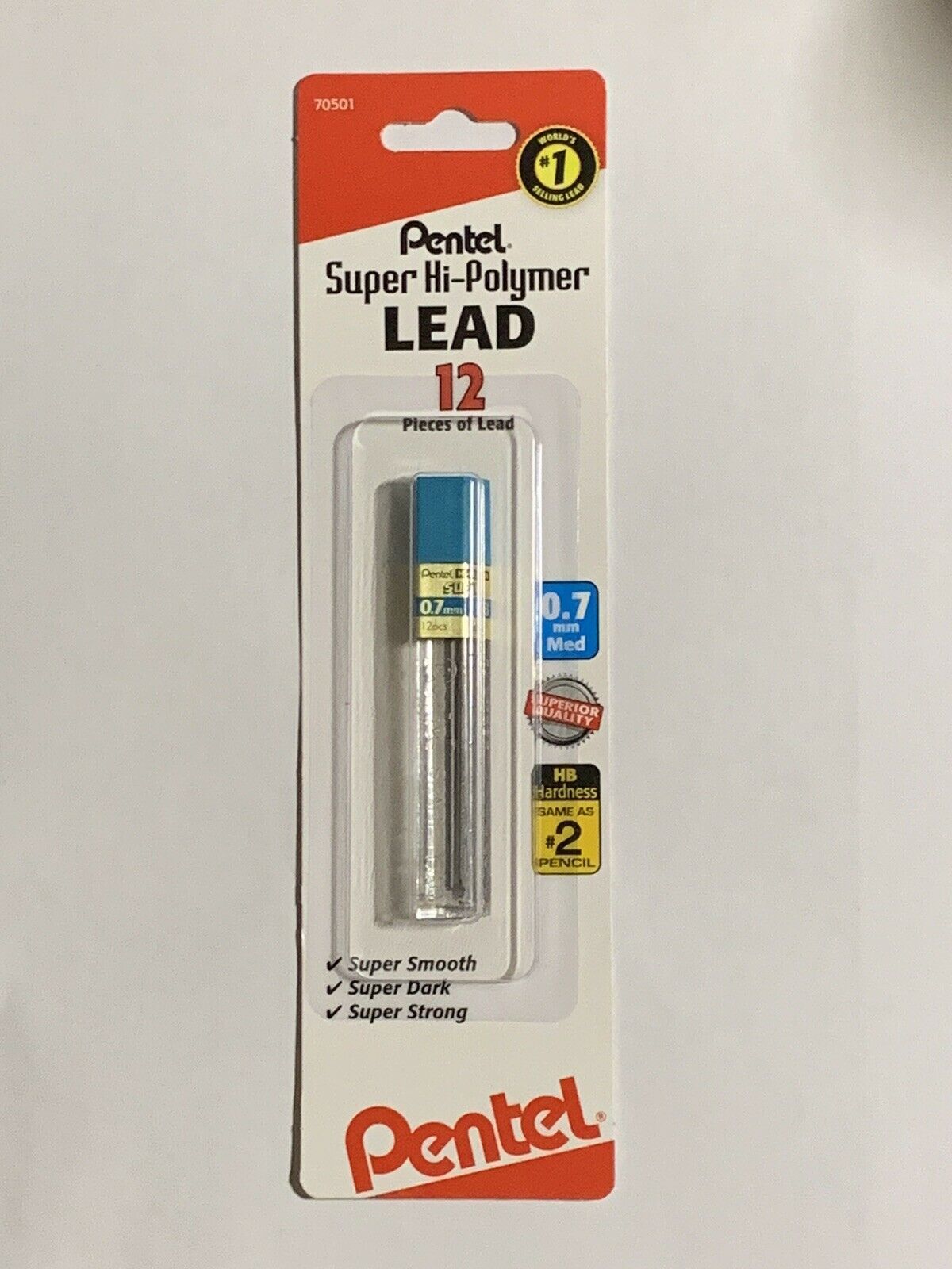 Pentel - Super Hi-Polymer LEAD - 0.7mm Med - HB (12 Pieces of Lead) - £5.28 GBP