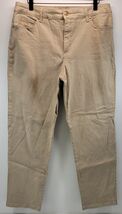 L8) Gloria Vanderbilt All-Around Slimming Effect Beige Pants 16 Short - $13.85
