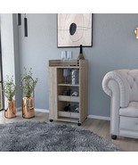 Gray Bar Cart: 2 Shelves, Glass Door - $330.43 CAD