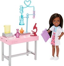 Barbie Chelsea Can Be Doll &amp; Playset, Brunette Scientist Small Doll with... - $9.89