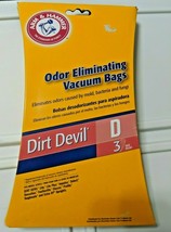2 DIRT DEVIL Vacuum Cleaner BAGS Type D 62593 Arm &amp; Hammer Upright Bag L... - $86.61 MXN