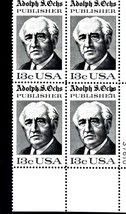 U S Stamps - Adolph S. Ochs, Publisher 1976 - Plate Block - £2.28 GBP
