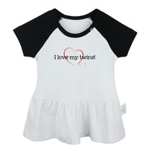 I Love My Twins Newborn Baby Girls Dress Toddler Infant 100% Cotton Clothes - £10.45 GBP