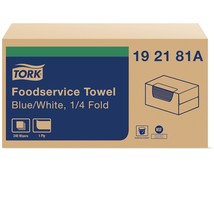 Tork Foodservice Cleaning Towel Blue/White Self Dispensing, 1/4 Folded,,... - $58.98