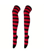 Striped Patterned Socks (Thigh High) Red and Black - $5.94