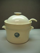 Large Cream Ceramic Soup Dish &amp; Spoon City Of Chicago Seal Hon &amp;Mrs Edward Burke - £47.76 GBP