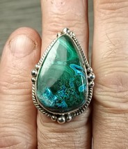 Malachite/Azurite Drop Cabochon, Ring Size 8.5    OBO - $28.00