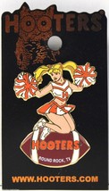 Sexy Hooters Girl Cheerleader Football Round Rock,Tx Label Pin - New - £10.18 GBP