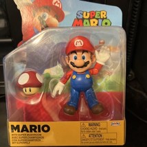 World Of Nintendo Super Mario w/ Super Mushroom 4&quot; Action Figure Jakks Pacific - £19.17 GBP