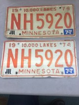 Match Number Set Pair 1974 NH 5920 MINNESOTA MN LICENSE PLATE Tag Emboss... - $69.99