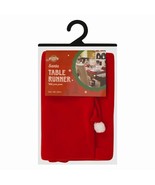 Red Santa Table Runner with pom poms 188cm x 36cm - $6.32