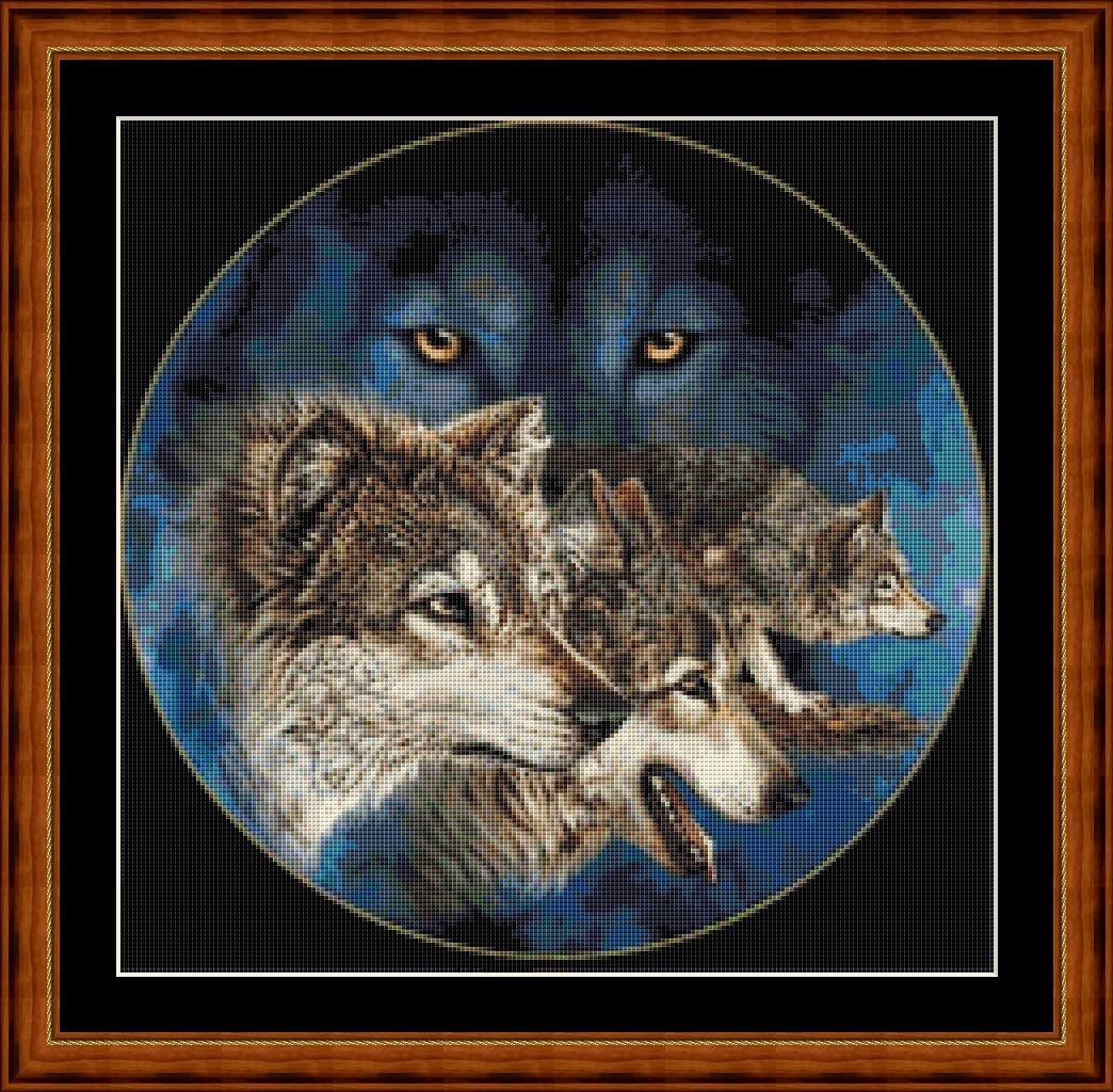 WOLF EYES - pdf cross stitch chart Original Artwork  Steven Michael Gardner - $12.00
