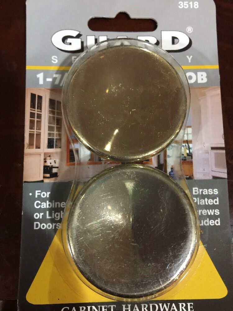 GUARD SECURITY 1-7/8&quot; DIE CAST CABINET/DRAWER KNOBS - 2 PCS. BRASS FINISH - $6.29