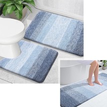 Ombre Bath Rug And Bathroom Rugs Sets 2 Piece, Bath Rug Size 70X24 And B... - $120.99