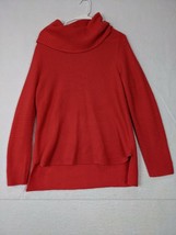 Design History Womens Sweater Pullover Sz M Acrylic Orange Cowl Neck - £12.20 GBP