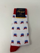 Republican Elephant Political Patriotic White Cotton Blend Socks Size 10-13  - £9.55 GBP