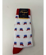 Republican Elephant Political Patriotic White Cotton Blend Socks Size 10... - £9.37 GBP