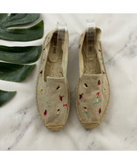 Soludos Womens Embroidered Espadrilles Flats Size 8 Cream Beach Swimming... - $35.63