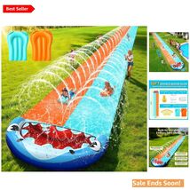 50ft Extra Long Kids and Adults Outdoor Water Slide with Inflatable Boar... - $162.31