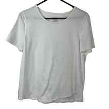 Talbots Scoop Tee Shirt White Short Sleeves Cotton Modal Stretch Women Size M - £8.85 GBP