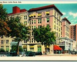 Marion Hotel Street View Little Rock Arkansas AR Linen Postcard J6 - $4.90