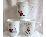 Three Pottery Barn Coffee Cups Mugs SANTA BABY Porcelain - £24.12 GBP