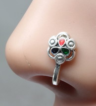 Pure Solid Sterling Silver Nose stud clip on nose ring non piercing - £8.27 GBP
