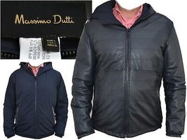 Massimo Dutti 100% Leather Jacket, Reversible For Man L MD04 T3P - £173.48 GBP