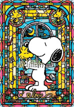New Stained Glass Art Snopy&amp;Wodstock Counted Cross Stitch Pattern - £3.84 GBP