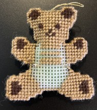 Vintage Handmade Christmas Teddy Bear Holiday Ornament - $103.07 MXN