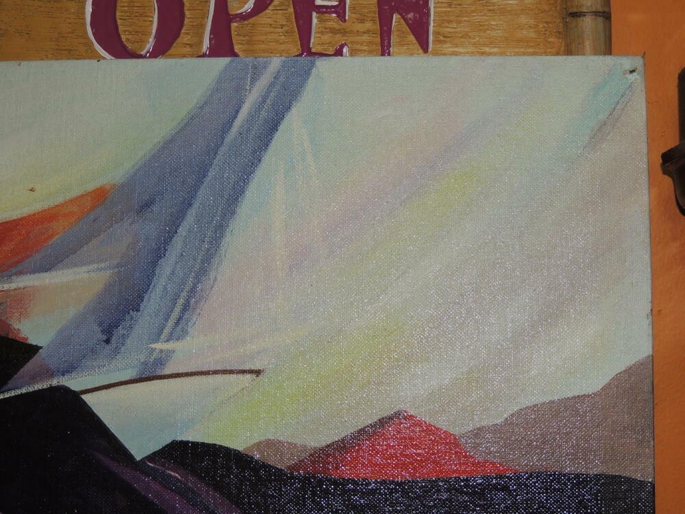 Painting signed 20x16 S Kamen Canvas expressionist Samuel Sam Sailing San Diego Item image 3