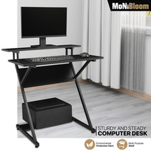 31.5&quot; Z Shape Gaming Desk [Monitor Shelf] Home Computer Table Office Wor... - £88.06 GBP