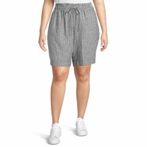 Terra &amp; Sky Women&#39;s Size OX (14W)  High Waist Linen Shorts (LOC G-18) - £15.81 GBP