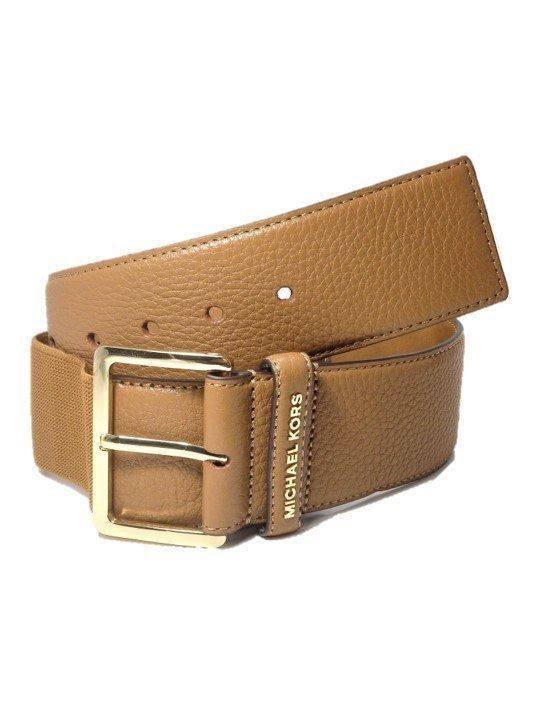 Michael Kors Wide Stretch Leather Belt, Medium Large 31, Luggage Brown - $40.00