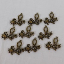 9 Thistle Charms Antique Bronze Tone Large Size Pendant Crafts Jewelry Making - £4.01 GBP