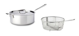All-Clad D3 Polished Tri-ply 6-qt Deep Fryer Set with Fry Basket lid (Dent( - $139.99