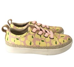 SPENCO Womens Shoes Pink Yellow Lemon Lace Up Canvas Sneakers Sz 6.5 D - £15.00 GBP