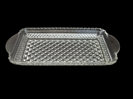 Anchor Hocking Wexford Glass Relish Tray Diamond Pattern w/ Handles Rect... - $12.97