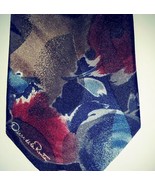 Oscar De La Renta Studio Mens Tie Multi-Color Floral Tie USA Made Necktie - $19.99