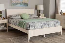Albert Ivory Fluted Wood Queen Size Platform Bed - $10,117.57 MXN