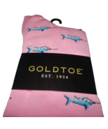 NEW MENS GOLDTOE SOCKS Pink SWORDFISH 6 - 12 1/2 Cotton Blend FISHING - £10.26 GBP