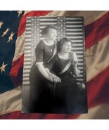 1904-1918 AZO Stars &amp; Stripes Patriotic Postcard 2 Beautiful Ladies Hold... - £43.38 GBP
