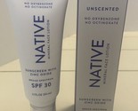 Native Mineral Face Lotion Sunscreen with Zinc Oxide SPF 30 Unscented 1.... - $9.05