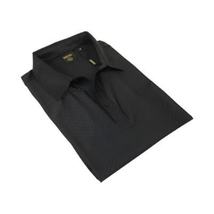 Men's Polo Shirt By Moderno Checker Satin Short Sleeves MJP-106 Black image 3