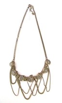 TALBOTS Vintage Look Necklace Gold Tone with Faux Rhinestone 18&quot; NEW - £23.45 GBP