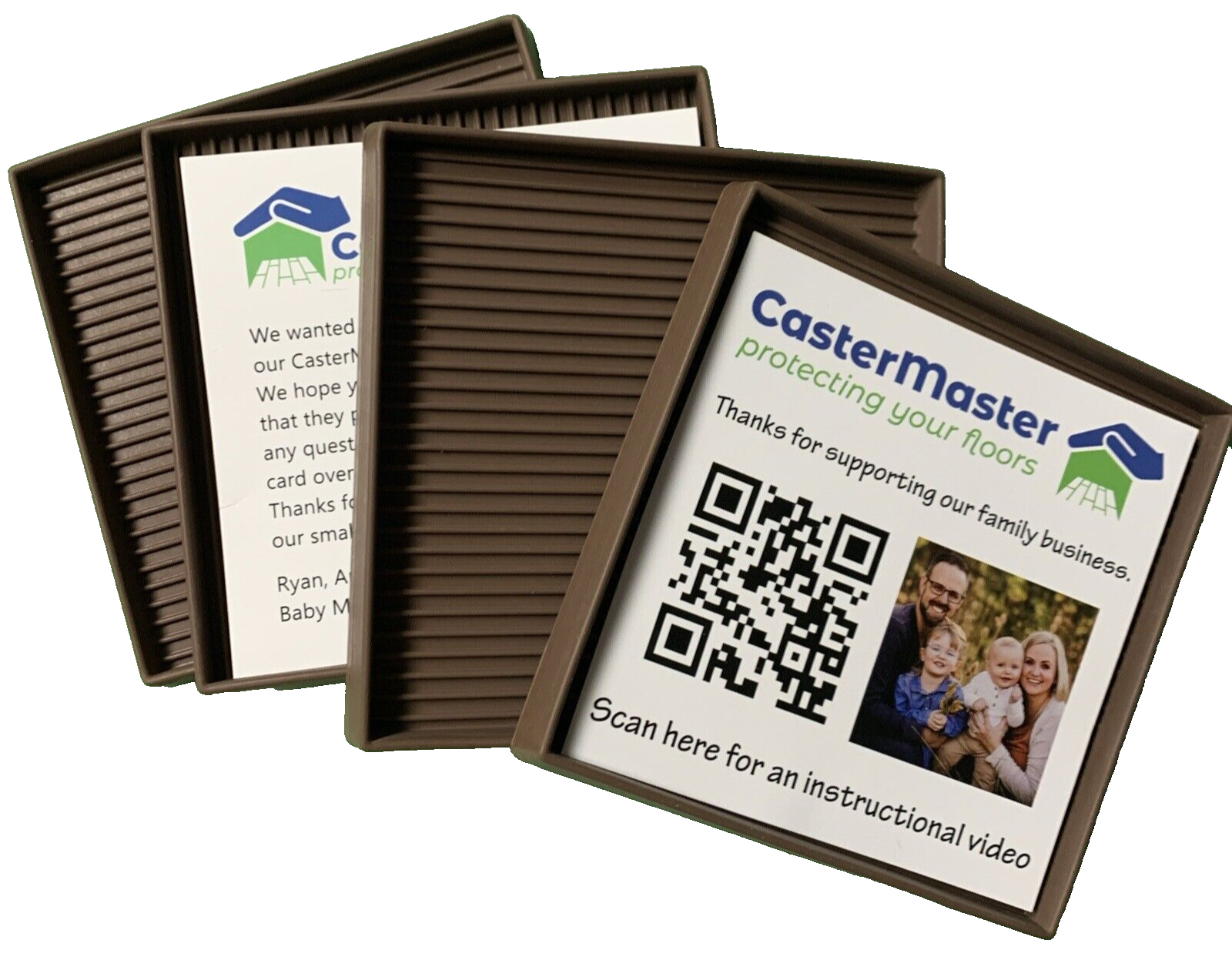 CasterMaster 5&quot; x 5&quot; Square Rubber Furniture Cups w/Non-Slip Floor Grip (4) - $8.79