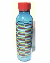 Starbucks Water Bottle Summer Aqua Blue Striped Bottle 18 fl oz Travel C... - $14.25