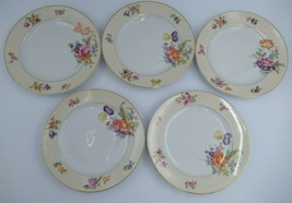 5 KPM Germany Porcelain Floral Plates 9-3/4”Multicolor Flowers VTG Dinner - £61.14 GBP