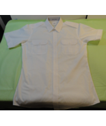 NEW M&amp;H TAPERED FIT SHORT SLEEVE WHITE SHIRT PILOT UNIFORM W/ EPAULETS S... - €18,10 EUR
