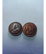 Lot 2 coins Australia 1 coin Elizabeth II 1980 1981 free shipping - £2.31 GBP